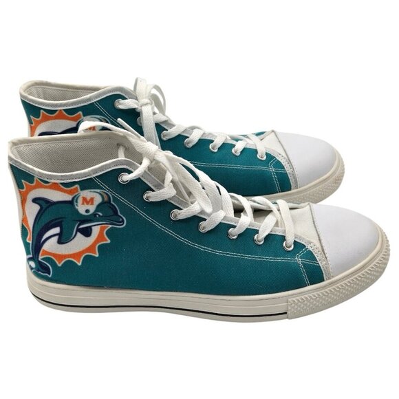 Miami Dolphins NFL Men's High Top Big Logo Canvas Shoes Size 11 Men's - Picture 3 of 11